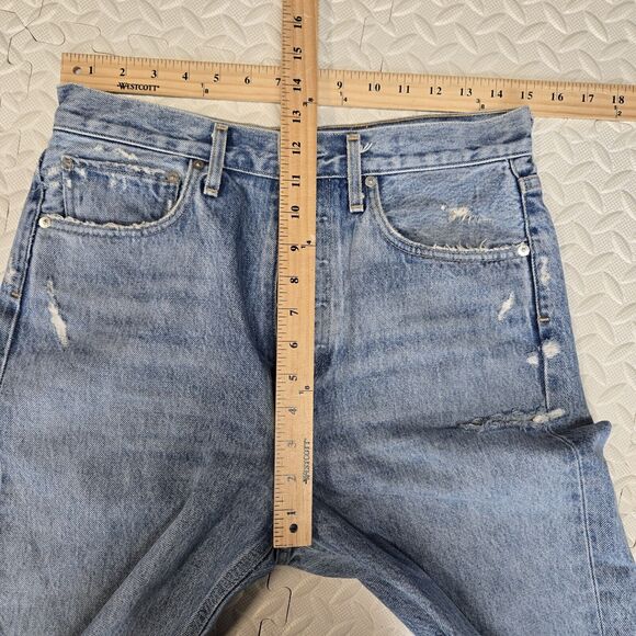 Agolde 90's Jeans Womens 27 High Rise Straight Leg Crop Distressed Busted Knee - Picture 12 of 14